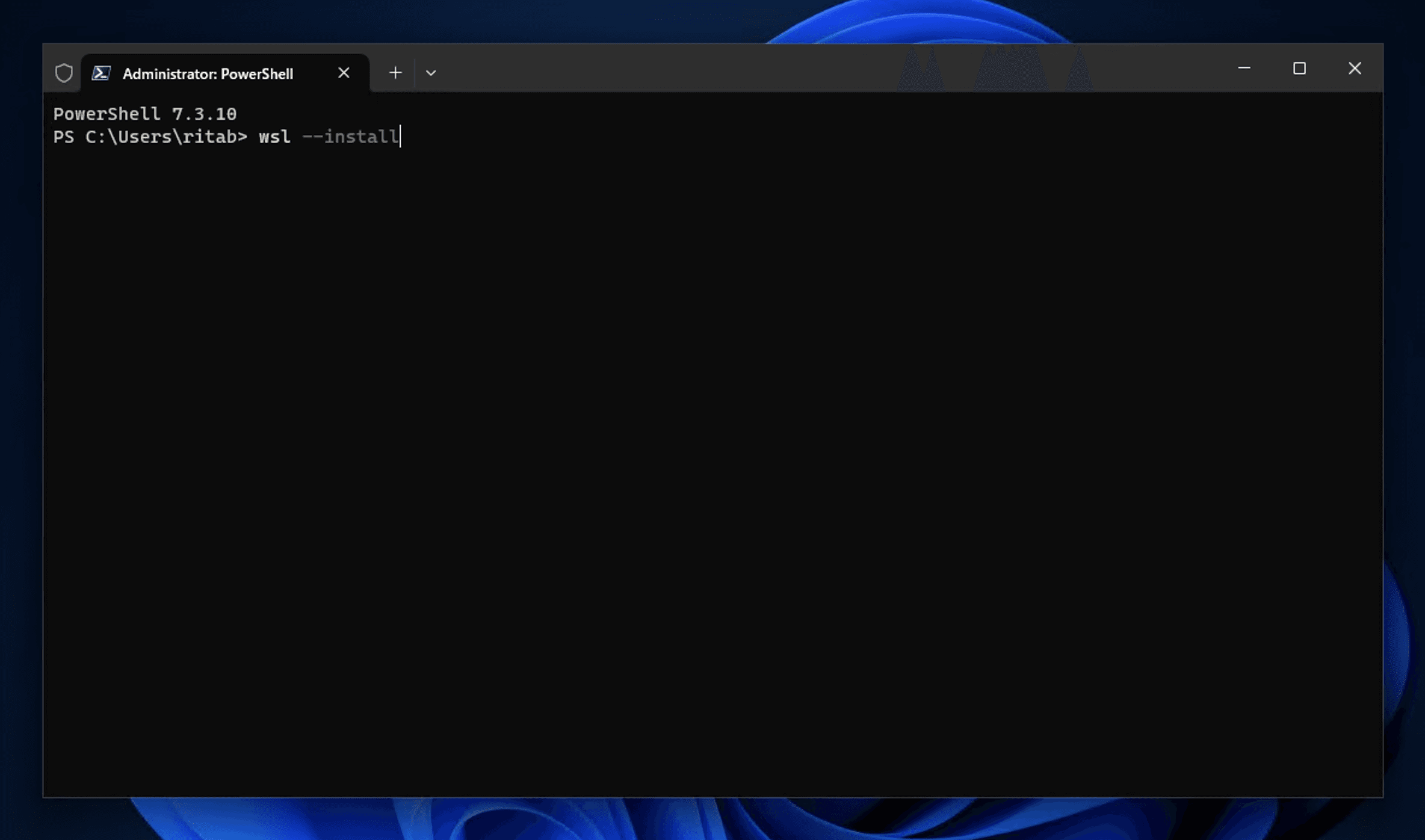 WSLのインストール実行