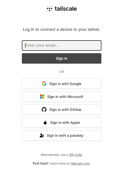 ブラウザでTailscaleにログインする
