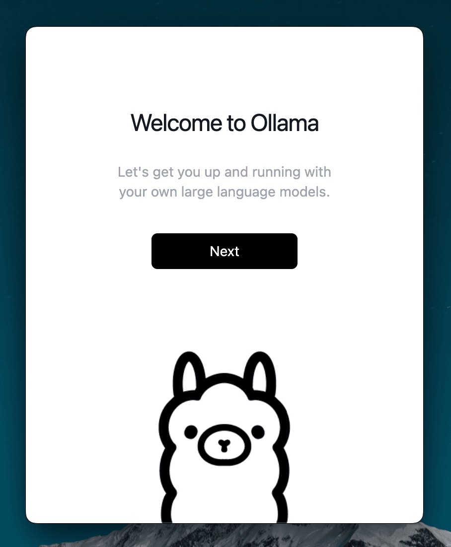 Ollama起動時の画面